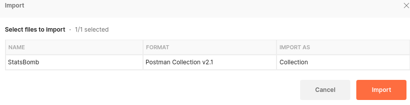 Postman StatsBomb Collection - import StatsBomb Collection